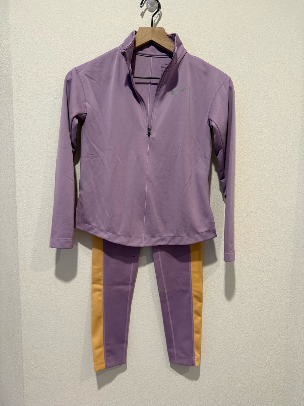 Nike Lavender Track Jacket with peach-Trim Leggings size medium kids